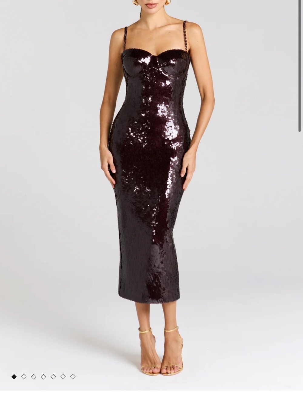 Nadine Merabi Sequin Midi Slip Dress